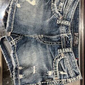Silver Jeans Women's Distressed Blue Denim Shorts